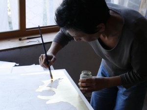 Marchela Dimitrova in her studio